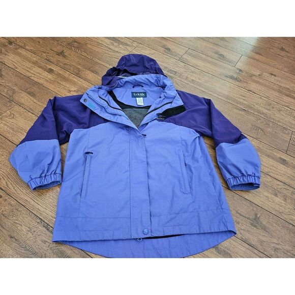 L.L. BEAN ~ L.L. KIDS ~ Purple Full Zip Nylon Hooded Jacket LG 14-16 - Picture 4 of 8